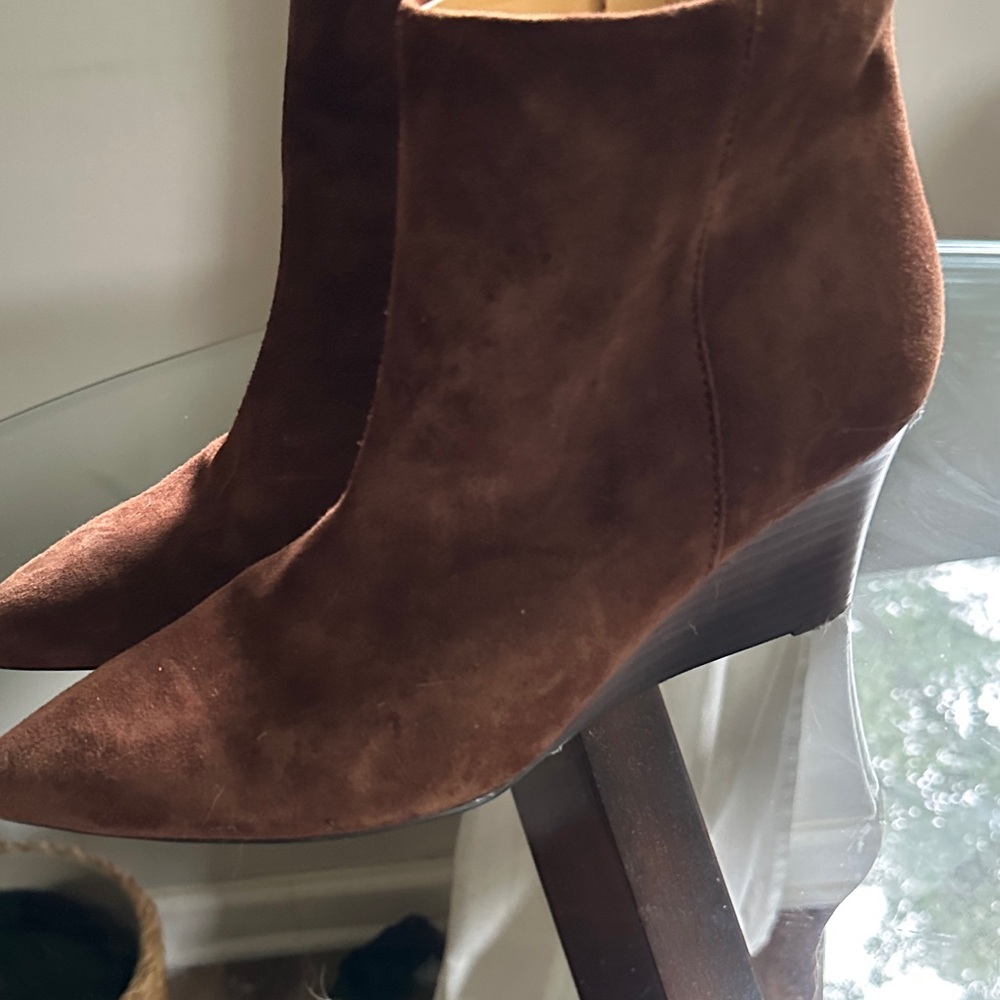 Nine West Dark Brown Suede Ankle Boots